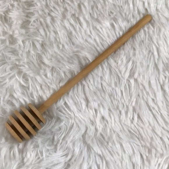 Vintage Yellow Glazed 3D Honey Pot with Wood Honey Dipper - Picture 7 of 8